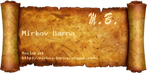 Mirkov Barna névjegykártya